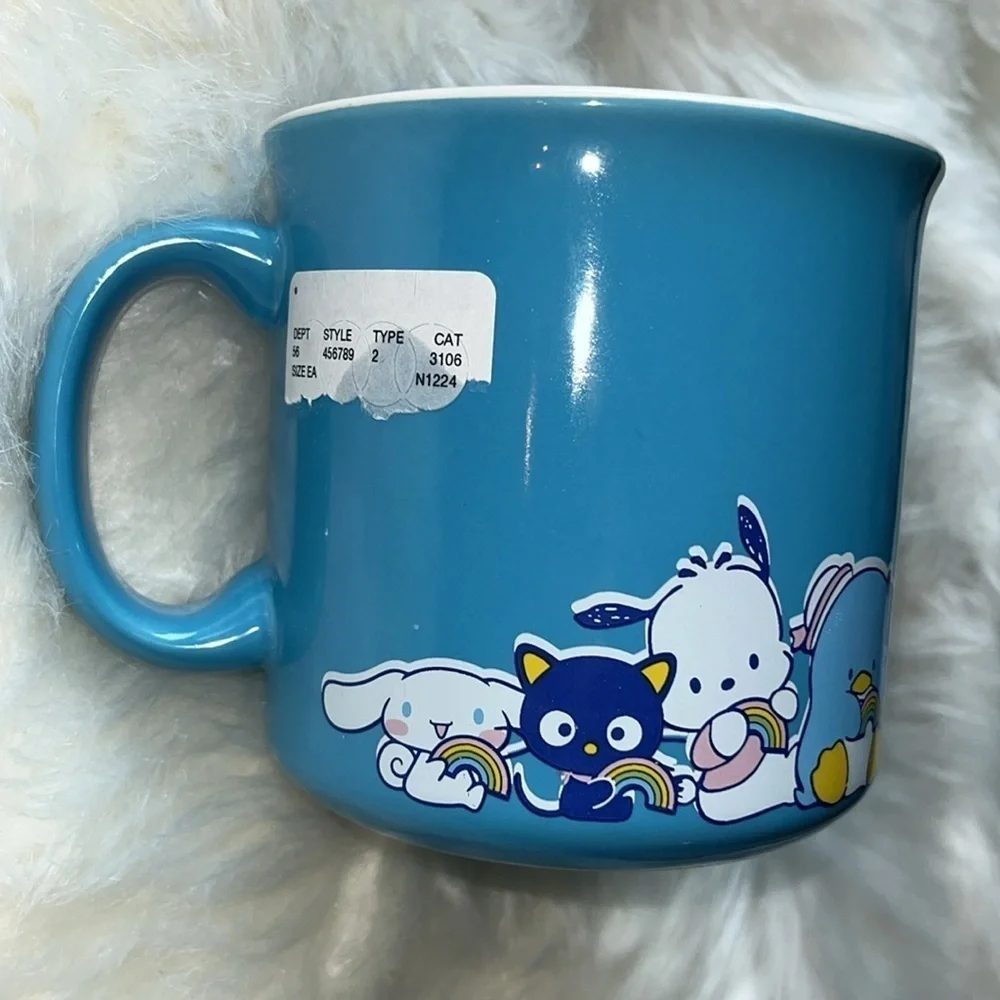 🆕 Hello Kitty and Friends Ceramic Mug Light Blue Rainbow